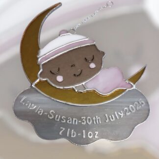 New baby Girl stained glass