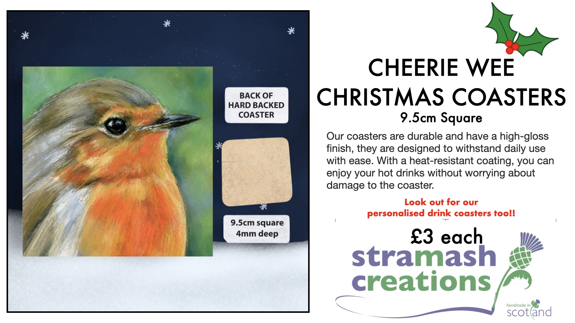 Cheerie Wee Christmas Coasters - Image 2