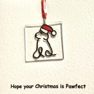 Christmas Fused Glass hanging Hand pained Gift Cards