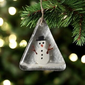 Fused Glass Christmas Snowman