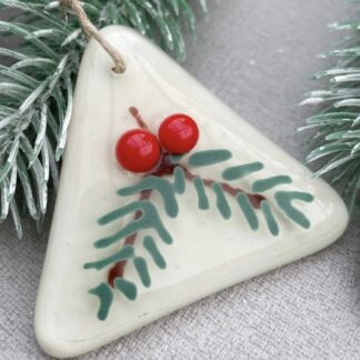 Fused Glass Yewberry triangle